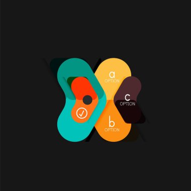 Düz tasarım geometrik infographics, ok şekli vektör etiket veya etiket, Fiyat etiketleri, promosyon rozet, simgesi tasarım, kağıt tarzı düzeni verileri grafik görselleştirme adım adım süreci için için teklif