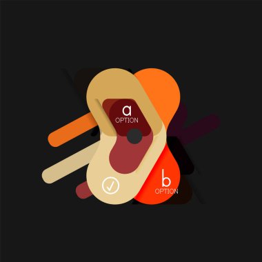 Düz tasarım geometrik infographics, ok şekli vektör etiket veya etiket, Fiyat etiketleri, promosyon rozet, simgesi tasarım, kağıt tarzı düzeni verileri grafik görselleştirme adım adım süreci için için teklif