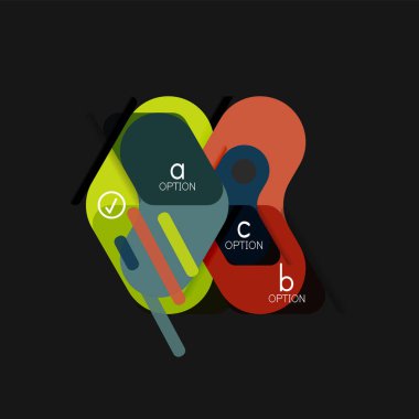 Düz tasarım geometrik infographics, ok şekli vektör etiket veya etiket, Fiyat etiketleri, promosyon rozet, simgesi tasarım, kağıt tarzı düzeni verileri grafik görselleştirme adım adım süreci için için teklif