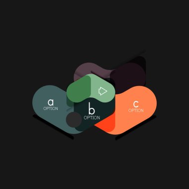 Düz tasarım geometrik infographics, ok şekli vektör etiket veya etiket, Fiyat etiketleri, promosyon rozet, simgesi tasarım, kağıt tarzı düzeni verileri grafik görselleştirme adım adım süreci için için teklif