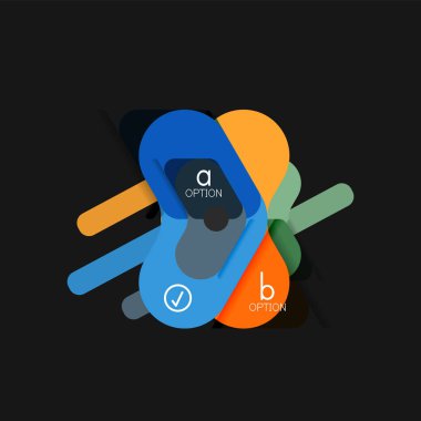 Düz tasarım geometrik infographics, ok şekli vektör etiket veya etiket, Fiyat etiketleri, promosyon rozet, simgesi tasarım, kağıt tarzı düzeni verileri grafik görselleştirme adım adım süreci için için teklif