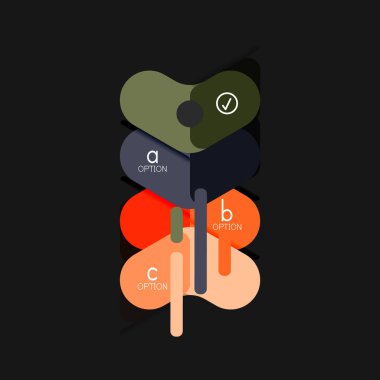 Düz tasarım geometrik infographics, ok şekli vektör etiket veya etiket, Fiyat etiketleri, promosyon rozet, simgesi tasarım, kağıt tarzı düzeni verileri grafik görselleştirme adım adım süreci için için teklif