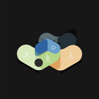 Düz tasarım geometrik infographics, ok şekli vektör etiket veya etiket, Fiyat etiketleri, promosyon rozet, simgesi tasarım, kağıt tarzı düzeni verileri grafik görselleştirme adım adım süreci için için teklif