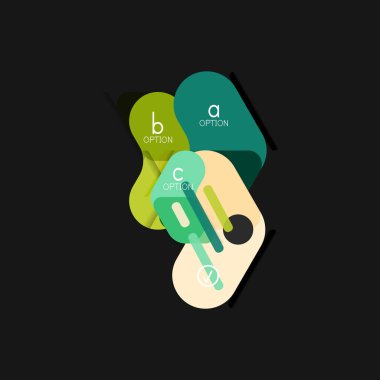 Düz tasarım geometrik infographics, ok şekli vektör etiket veya etiket, Fiyat etiketleri, promosyon rozet, simgesi tasarım, kağıt tarzı düzeni verileri grafik görselleştirme adım adım süreci için için teklif