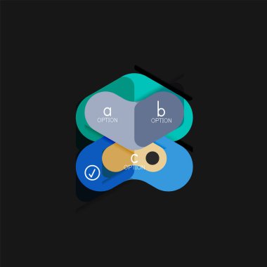 Düz tasarım geometrik infographics, ok şekli vektör etiket veya etiket, Fiyat etiketleri, promosyon rozet, simgesi tasarım, kağıt tarzı düzeni verileri grafik görselleştirme adım adım süreci için için teklif