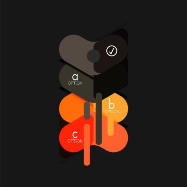 Düz tasarım geometrik infographics, ok şekli vektör etiket veya etiket, Fiyat etiketleri, promosyon rozet, simgesi tasarım, kağıt tarzı düzeni verileri grafik görselleştirme adım adım süreci için için teklif