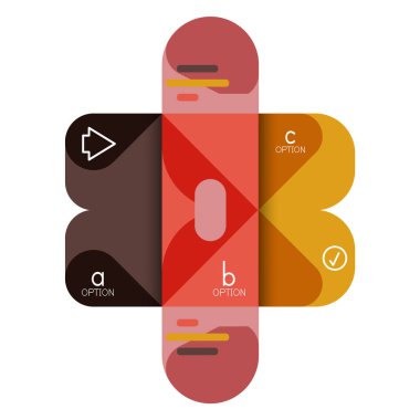 Infographics seçeneği ve adım adım içinde yuvarlak kareler, grafik, grafik, diyagram seçenekleri, parçalar, süreçleri ile unsuru