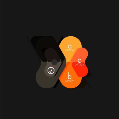 Düz tasarım geometrik infographics, ok şekli vektör etiket veya etiket, Fiyat etiketleri, promosyon rozet, simgesi tasarım, kağıt tarzı düzeni verileri grafik görselleştirme adım adım süreci için için teklif