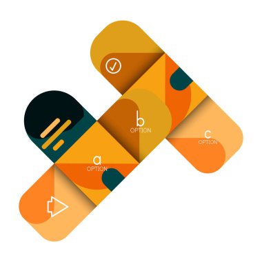 Infographics seçeneği ve adım adım içinde yuvarlak kareler, grafik, grafik, diyagram seçenekleri, parçalar, süreçleri ile unsuru