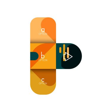 Infographics seçeneği ve adım adım içinde yuvarlak kareler, grafik, grafik, diyagram seçenekleri, parçalar, süreçleri ile unsuru