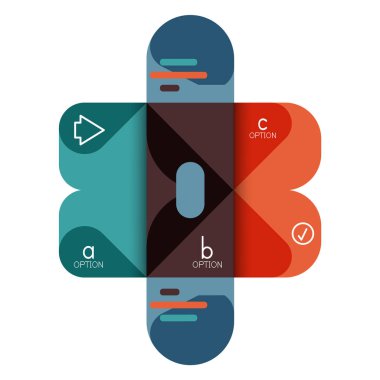 Infographics seçeneği ve adım adım içinde yuvarlak kareler, grafik, grafik, diyagram seçenekleri, parçalar, süreçleri ile unsuru