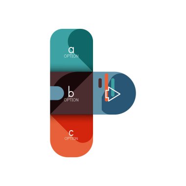 Infographics seçeneği ve adım adım içinde yuvarlak kareler, grafik, grafik, diyagram seçenekleri, parçalar, süreçleri ile unsuru