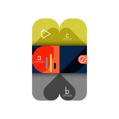 Infographics seçeneği ve adım adım içinde yuvarlak kareler, grafik, grafik, diyagram seçenekleri, parçalar, süreçleri ile unsuru