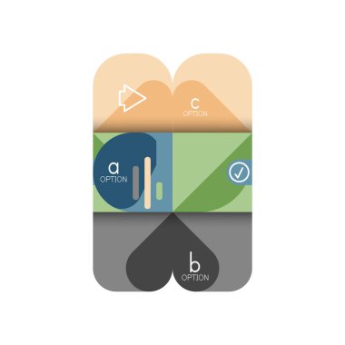 Infographics seçeneği ve adım adım içinde yuvarlak kareler, grafik, grafik, diyagram seçenekleri, parçalar, süreçleri ile unsuru