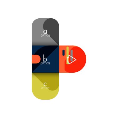 Infographics seçeneği ve adım adım içinde yuvarlak kareler, grafik, grafik, diyagram seçenekleri, parçalar, süreçleri ile unsuru