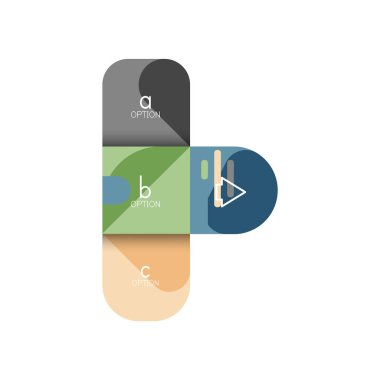 Infographics seçeneği ve adım adım içinde yuvarlak kareler, grafik, grafik, diyagram seçenekleri, parçalar, süreçleri ile unsuru