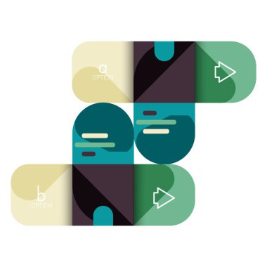 Infographics seçeneği ve adım adım içinde yuvarlak kareler, grafik, grafik, diyagram seçenekleri, parçalar, süreçleri ile unsuru