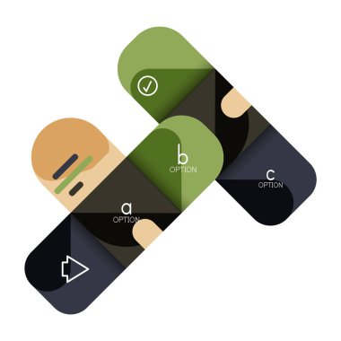 Infographics seçeneği ve adım adım içinde yuvarlak kareler, grafik, grafik, diyagram seçenekleri, parçalar, süreçleri ile unsuru