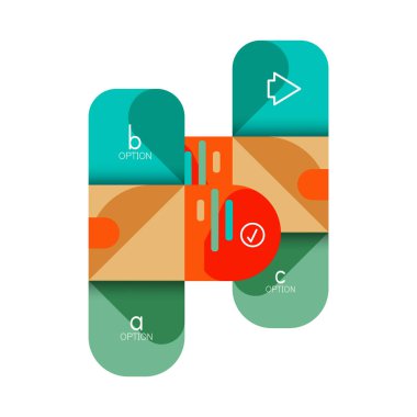 Infographics seçeneği ve adım adım içinde yuvarlak kareler, grafik, grafik, diyagram seçenekleri, parçalar, süreçleri ile unsuru