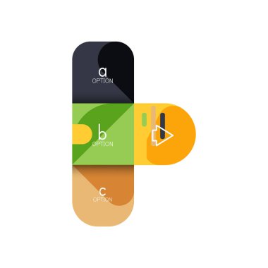 Infographics seçeneği ve adım adım içinde yuvarlak kareler, grafik, grafik, diyagram seçenekleri, parçalar, süreçleri ile unsuru