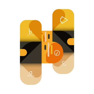 Infographics seçeneği ve adım adım içinde yuvarlak kareler, grafik, grafik, diyagram seçenekleri, parçalar, süreçleri ile unsuru