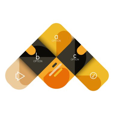 Infographics seçeneği ve adım adım içinde yuvarlak kareler, grafik, grafik, diyagram seçenekleri, parçalar, süreçleri ile unsuru