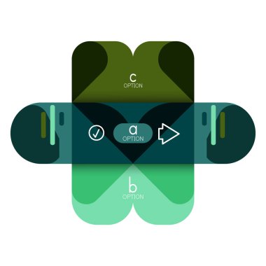 Infographics seçeneği ve adım adım içinde yuvarlak kareler, grafik, grafik, diyagram seçenekleri, parçalar, süreçleri ile unsuru