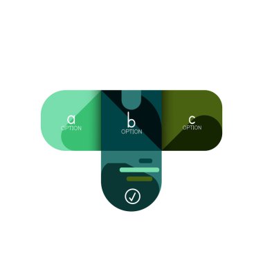 Infographics seçeneği ve adım adım içinde yuvarlak kareler, grafik, grafik, diyagram seçenekleri, parçalar, süreçleri ile unsuru