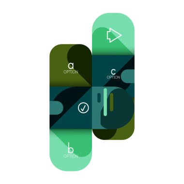 Infographics seçeneği ve adım adım içinde yuvarlak kareler, grafik, grafik, diyagram seçenekleri, parçalar, süreçleri ile unsuru