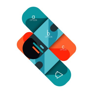 Infographics seçeneği ve adım adım içinde yuvarlak kareler, grafik, grafik, diyagram seçenekleri, parçalar, süreçleri ile unsuru