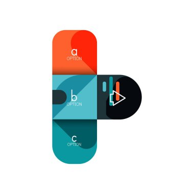 Infographics seçeneği ve adım adım içinde yuvarlak kareler, grafik, grafik, diyagram seçenekleri, parçalar, süreçleri ile unsuru