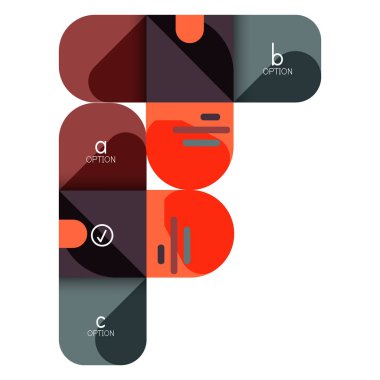 Infographics seçeneği ve adım adım içinde yuvarlak kareler, grafik, grafik, diyagram seçenekleri, parçalar, süreçleri ile unsuru