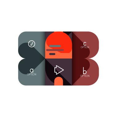 Infographics seçeneği ve adım adım içinde yuvarlak kareler, grafik, grafik, diyagram seçenekleri, parçalar, süreçleri ile unsuru