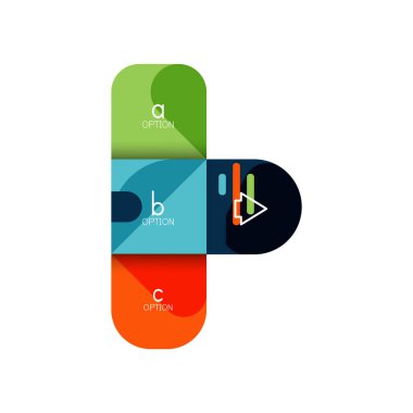 Infographics seçeneği ve adım adım içinde yuvarlak kareler, grafik, grafik, diyagram seçenekleri, parçalar, süreçleri ile unsuru