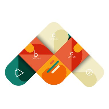 Infographics seçeneği ve adım adım içinde yuvarlak kareler, grafik, grafik, diyagram seçenekleri, parçalar, süreçleri ile unsuru