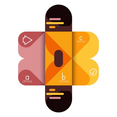 Infographics seçeneği ve adım adım içinde yuvarlak kareler, grafik, grafik, diyagram seçenekleri, parçalar, süreçleri ile unsuru