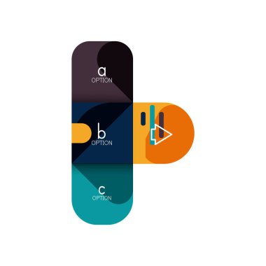 Infographics seçeneği ve adım adım içinde yuvarlak kareler, grafik, grafik, diyagram seçenekleri, parçalar, süreçleri ile unsuru