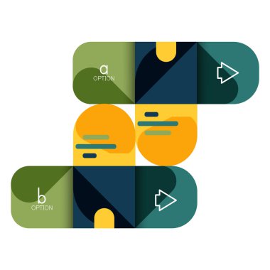 Infographics seçeneği ve adım adım içinde yuvarlak kareler, grafik, grafik, diyagram seçenekleri, parçalar, süreçleri ile unsuru