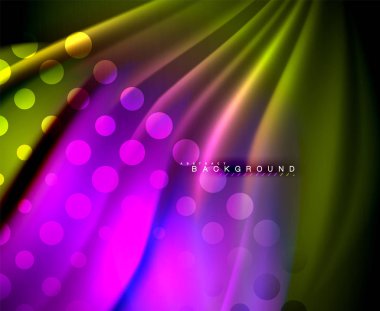 Neon holografik sıvı renkli dalga web, duvar kağıdı, desen, doku ve arka plan için