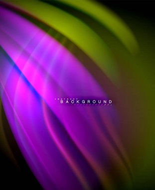 Neon holografik sıvı renkli dalga web, duvar kağıdı, desen, doku ve arka plan için