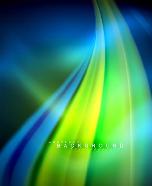 Neon holografik sıvı renkli dalga web, duvar kağıdı, desen, doku ve arka plan için