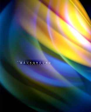 Neon holografik sıvı renkli dalga web, duvar kağıdı, desen, doku ve arka plan için