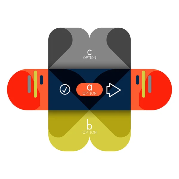 Infografik Option und Schritt für Schritt in abgerundeten Quadraten, Element von Diagramm, Diagramm, Diagramm mit Optionen, Teilen, Prozessen — Stockvektor