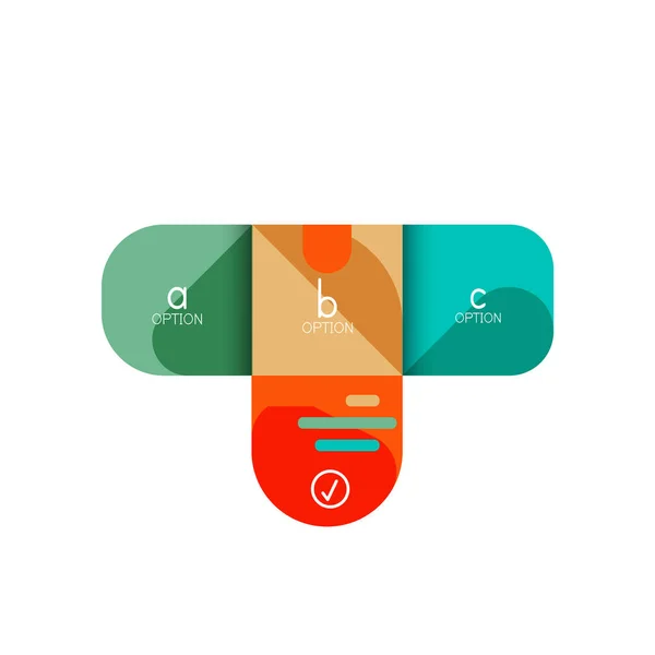 Infografik Option Und Schritt Für Schritt Abgerundeten Quadraten Element Des — Stockvektor