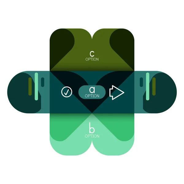 Infografik Option und Schritt für Schritt in abgerundeten Quadraten, Element von Diagramm, Diagramm, Diagramm mit Optionen, Teilen, Prozessen — Stockvektor