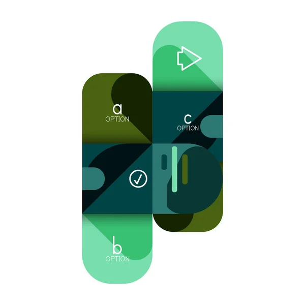 Opção de infográficos e passo a passo em quadrados arredondados, elemento de gráfico, gráfico, diagrama com opções, peças, processos — Vetor de Stock