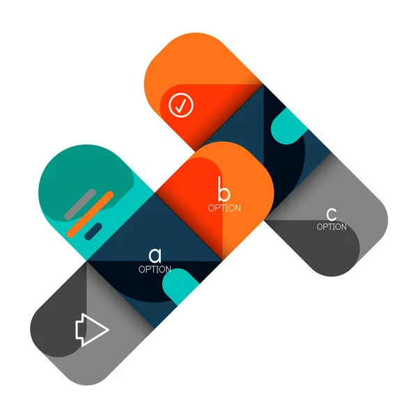 Infografik Option und Schritt für Schritt in abgerundeten Quadraten, Element von Diagramm, Diagramm, Diagramm mit Optionen, Teilen, Prozessen — Stockvektor