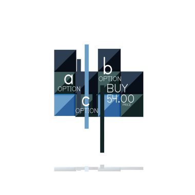 Kare seçeneğinin Infographic afiş. Bilgi ve veri görselleştirme, geometrik tasarım