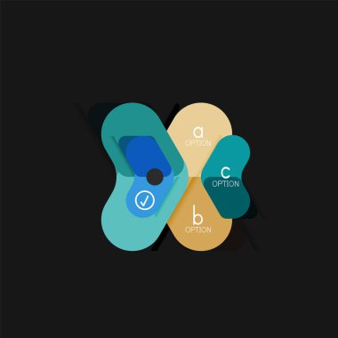 Düz tasarım geometrik infographics, ok şekli vektör etiket veya etiket, Fiyat etiketleri, promosyon rozet, simgesi tasarım, kağıt tarzı düzeni verileri grafik görselleştirme adım adım süreci için için teklif