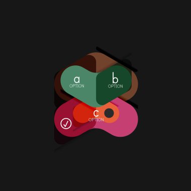 Düz tasarım geometrik infographics, ok şekli vektör etiket veya etiket, Fiyat etiketleri, promosyon rozet, simgesi tasarım, kağıt tarzı düzeni verileri grafik görselleştirme adım adım süreci için için teklif